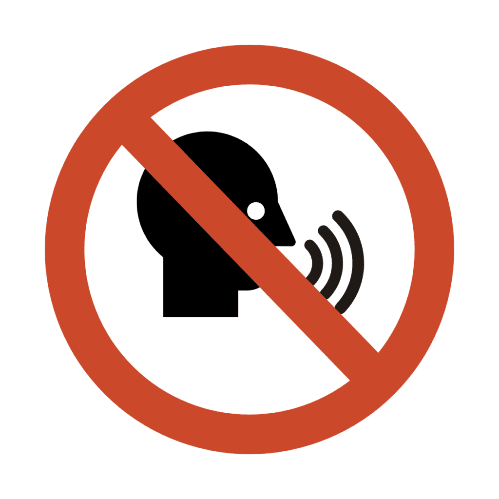 Red White Simple Minimalist No Talking Silence Sign Sticker